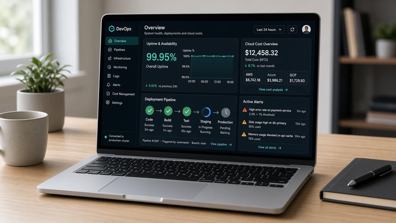 Cloud monitoring and deployment dashboard