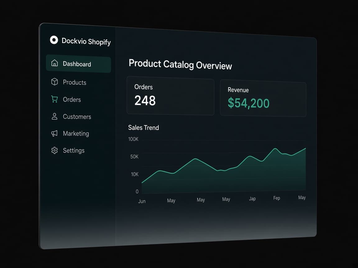 Dockvio Shopify store admin dashboard