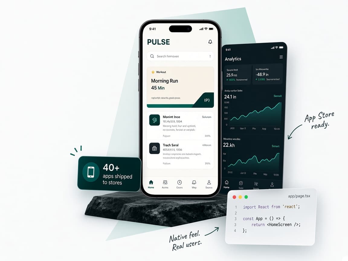 Pulse mobile app mockups Dockvio ships for clients